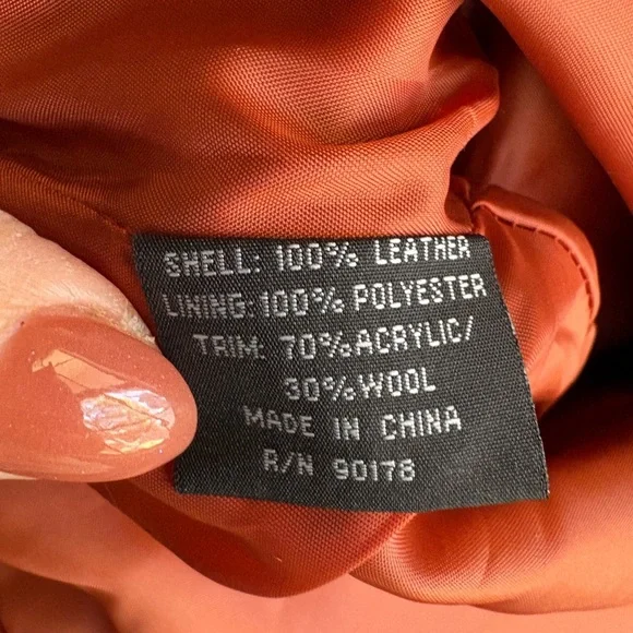 Révue rust orange Suede leather Cape Jacket with Knit Trim & Statement Buttons - Picture 4 of 7